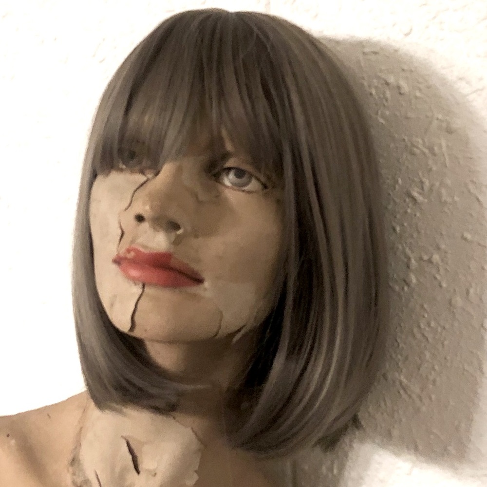 New short straight bob with bangs, dark ash blonde wig